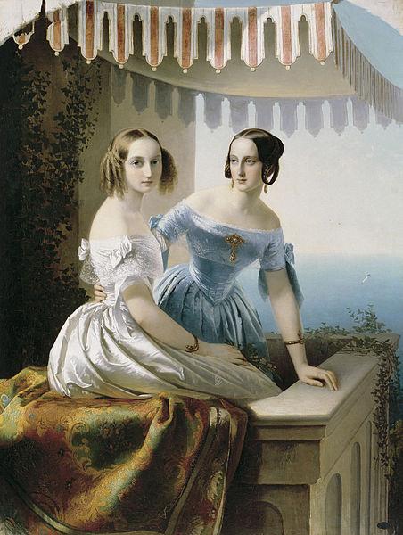 unknow artist Grand princesses Mariya Nikolayevna and Olga Nikolayevna oil painting picture